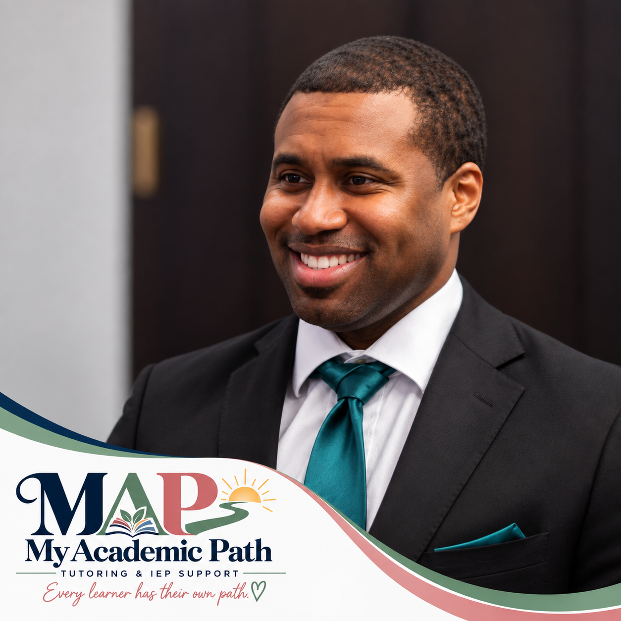 MAP co-founder with the My Academic Path logo